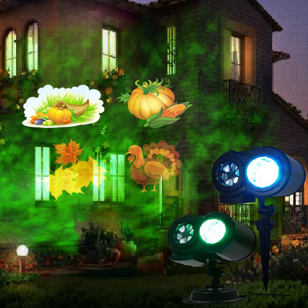 LED Christmas Projector Light with 12 Slides Patterns, Waterproof Outdoor Indoor Holiday for Halloween Xmas Birthday Decoration