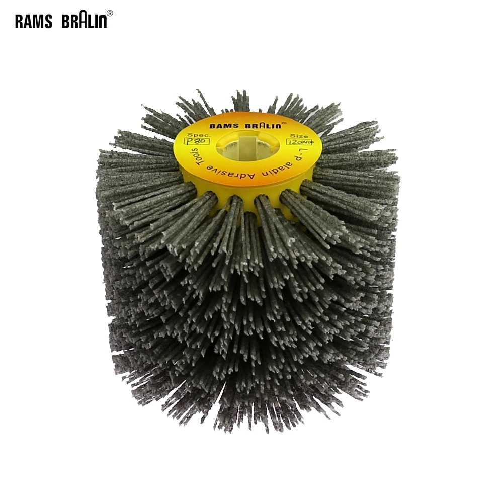  1 pcs 120*100*19mm Nylon Abrasive Wire DuPont Drum Polishing Wheel Electric Brush for Woodworking M