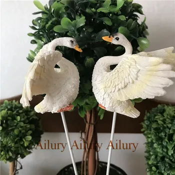 

European white mini wings swan plug-in, lively and vivid flower pots, gardening groceries,bonsai accessories,garden supplies