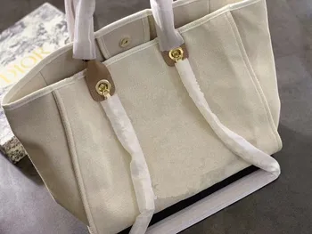 

Fashion brand plaid canvas stripe boho style pearl 2020 ladies shoulder bag ladies beach shopping bag