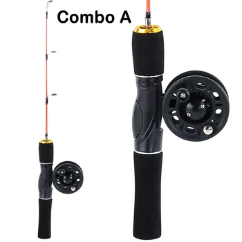 

Sougayilang 48cm Mini Ice Fishing Rod Ice Fishing Rod Reel Combo Winter Fishing Pole with Ice Reel Combo Fishing Tackle Tool