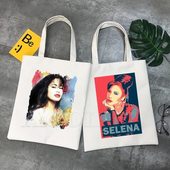 

Selena Quintanilla Fashion Canvas Bag Girls Simple Large Capacity Storage Handbag Shoulder Bag Tote Reusable Student Bookbag