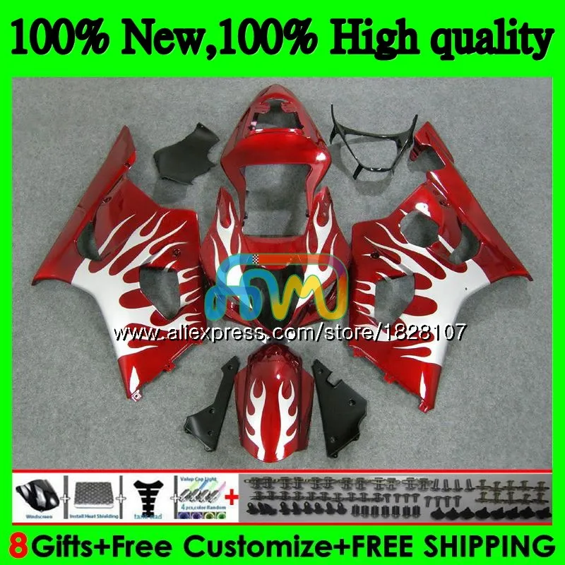 Корпус для SUZUKI GSXR-1000 GSXR1000 03 04 41BS. 54 1000CC GSX-R1000 GSX R1000 серебро пламени 03 04 K3 GSXR 1000 CC 2003 2004 Обтекатель