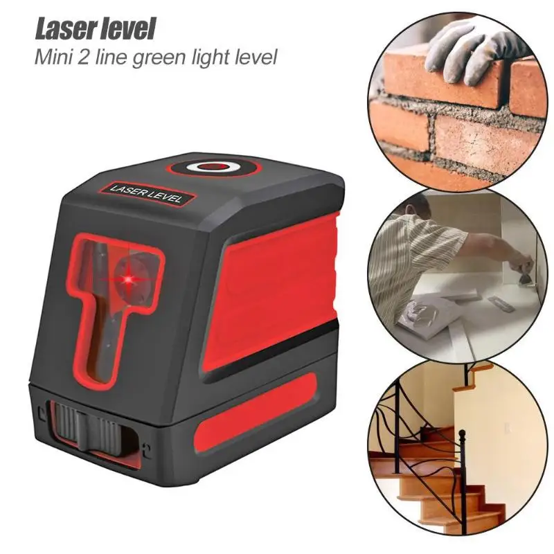 Лазерный уровень с 2 поперечными линиями 1 точка красный луч вертикальный Поворот