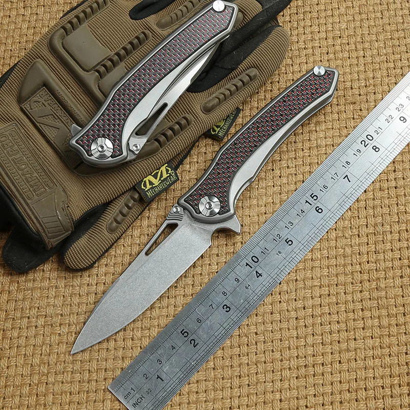 

MAXACE amber-k Flipper folding knife K110 blade ball bearing titanium handle camping hunting outdoor Survival knives EDC Tools