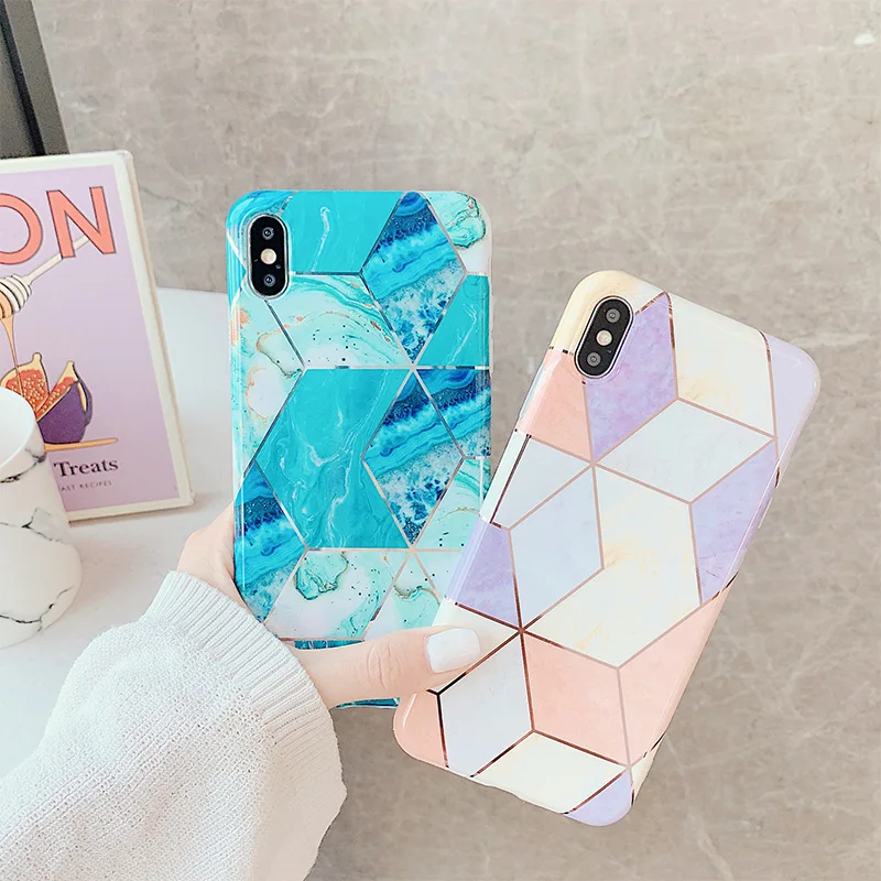 

Fashionable Plating IMD Case For iPhone 7 Plus Case Soft Phone Shell For iPhone 6 7 8 Plus X XS Max 11 Pro Max Shockproof Cover