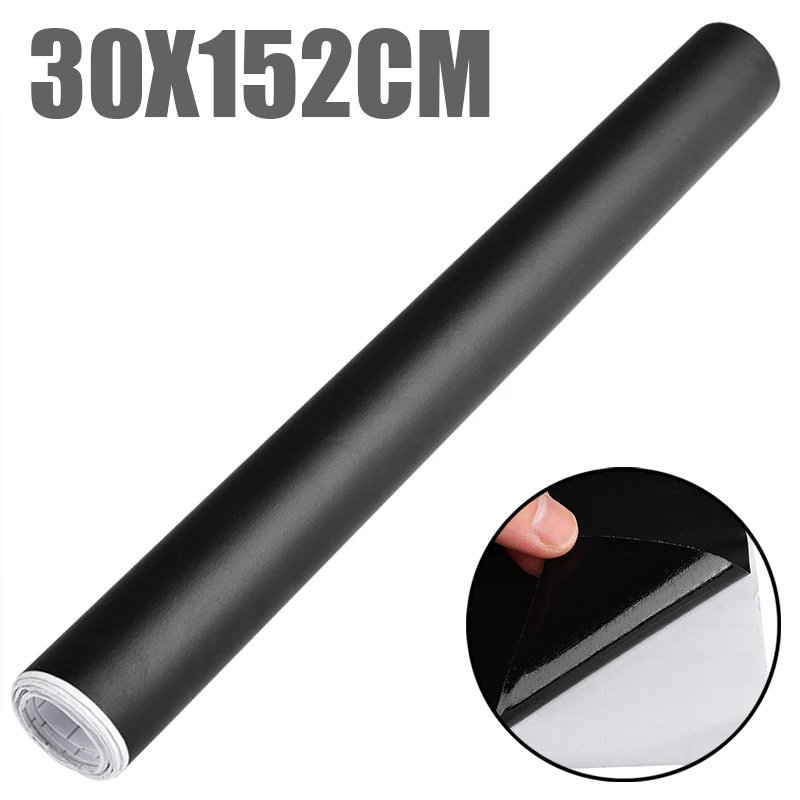 1pc 30x152cm Flexible Bubble-Free Sticker Black Matt Car Wrapping Foil Film for Whole Car Decoration