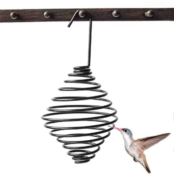 

Wild Bird Pet Supplies Feeder Automatic Bird Spiral Feeding Tool with Carrying Hook Metal Hanging Fat Ball Holder