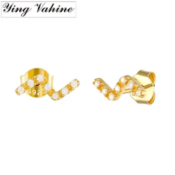 

ying Vahine Hot Selling 100% 925 Sterling Silver Wavy Small Stud Earrings for Women