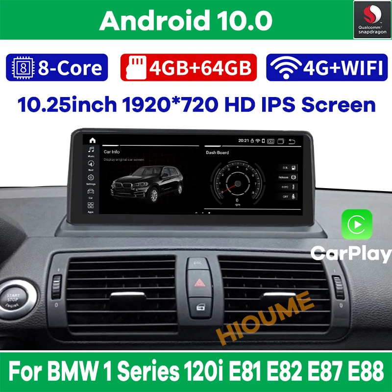 Автомобильный мультимедийный плеер на Android 10 с восьмиядерным процессором Snapdragon 8