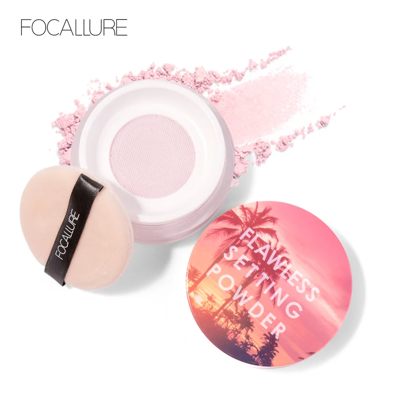 FOCALLURE 2019 Brighten Natural Setting Powder Light Fine Not Clog Pores Silky Soft Smooth Velvet Face Make up |