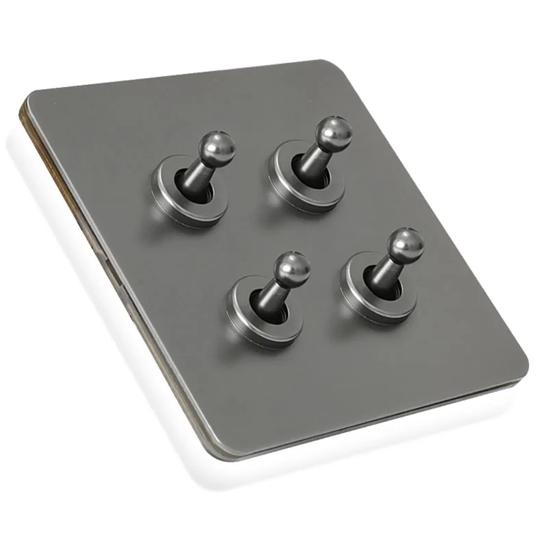 Retro, Painel De Aço Inoxidável Cinza, Botão