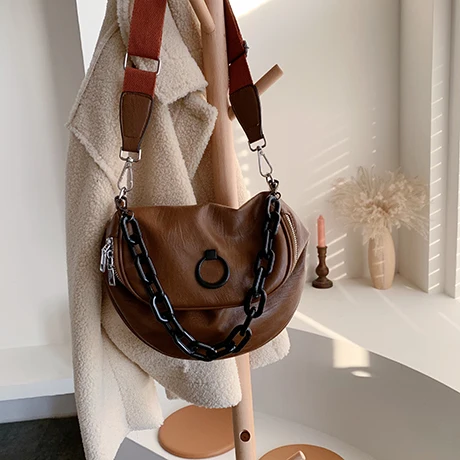 Винтажная модная женская сумка-тоут на цепочке, новинка, Высококачественная женская дизайнерская сумка из искусственной кожи, сумка через плечо для путешествий - Цвет: brown
