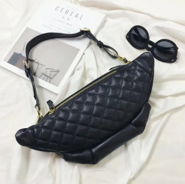 1 Newest Hot women Waist Bags Outdoor cowhide Chest Bag Crossbody Shoulder Bag free shipping - Цвет: 1