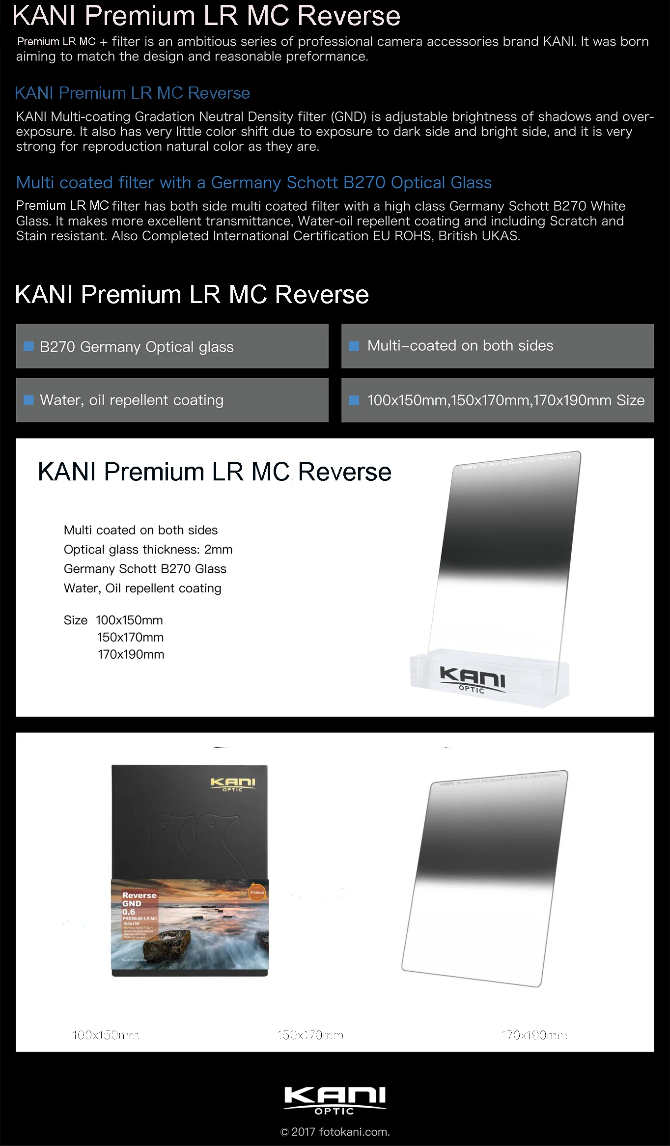 KANI Premium LR MC 100 150 170 mm Reverse Graduated Neutral 