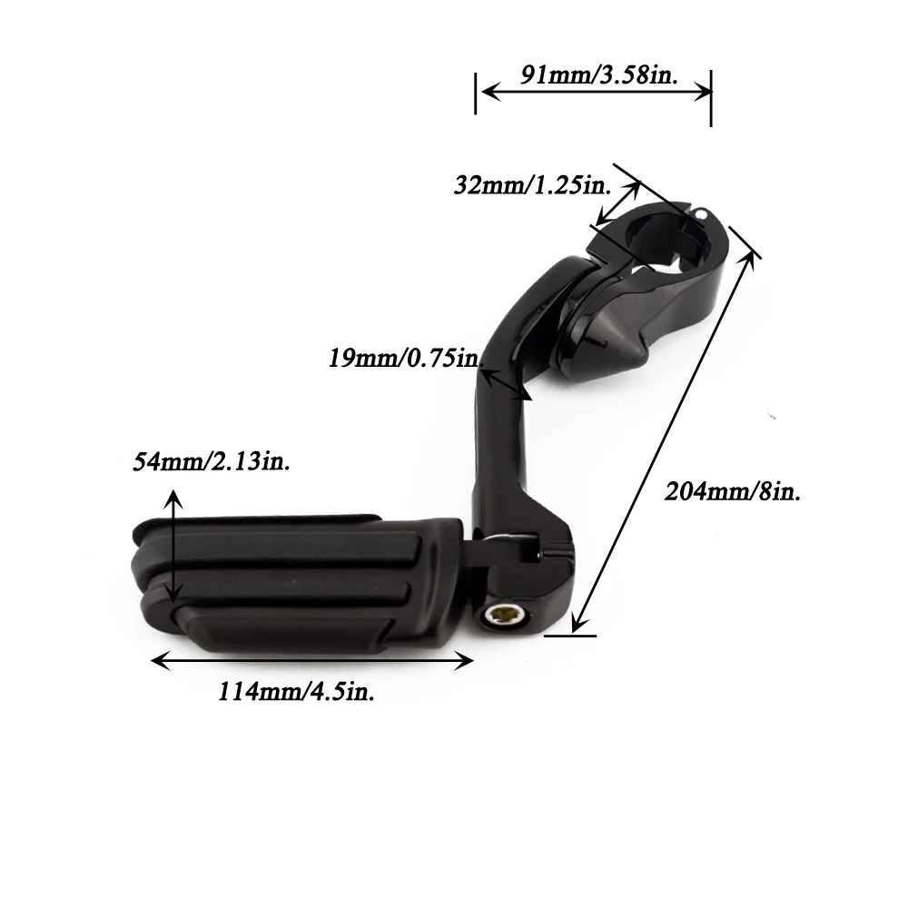 Регулируемое крепление для мотоцикла для Honda Harley Suzuki 1-1/" 32 мм длинные Угловые мотоциклетные подножки колышек зажим