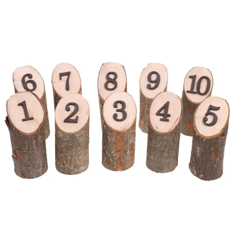 

ABSS-Rustic 1-10 Wooden Table Numbers Wedding Birthday Party Centerpieces Decor
