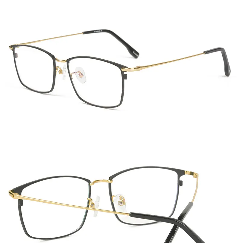 Чистая титановая оправа для очков Мужские квадратные очки мужские классические полные оптические очки по назначению оправы Gafas Oculos EJ85351