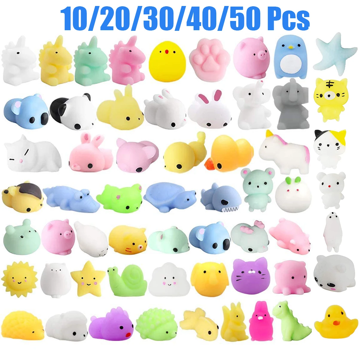 Миниатюрные сжимаемые игрушки Mochi милые животные узор снятие стресса для