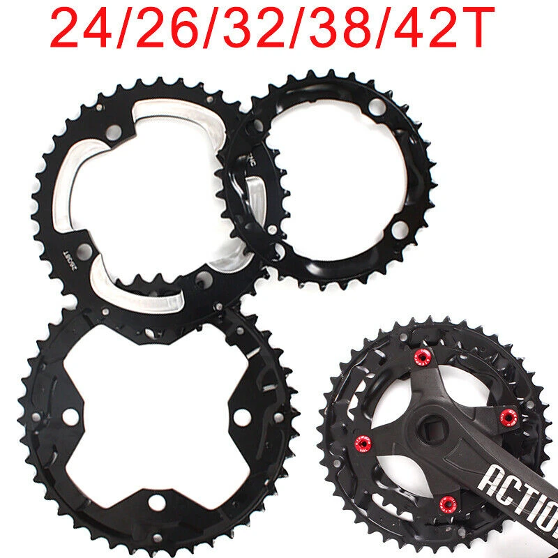 104/64mm BCD MTB Bike Chainring 24/26/32/38/42t Bike Chain Ring  Double/Triple 10Speed Aluminum Chainwheel Bicycle Accessories