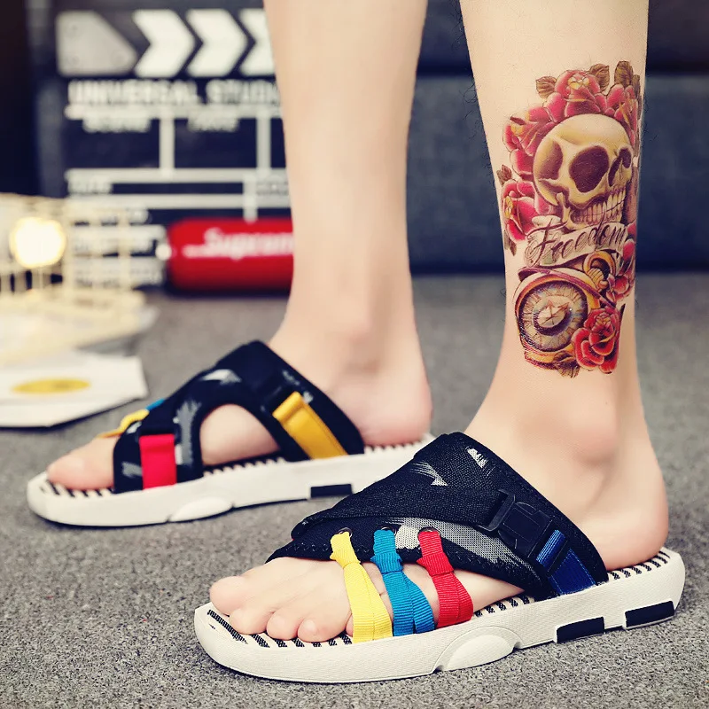 

Single-strap Slipper Men's chao wang Red Ethnic-Style Korean-style Cool Slippers MEN'S Slippers Outer Wear Casual Sandals Men's