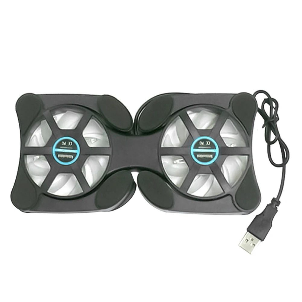 1" складной портативный кулер для ноутбука USB 2 вентилятора кулер для ноутбука радиатор Охлаждающая подставка для ноутбука кулер для ноутбука