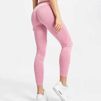 SALSPOR Women's Sexy Seamless Leggings Mid Waist Hips Push Up Printed fitness Legging Female Work Out Slim Leggins Solid Feminin 3