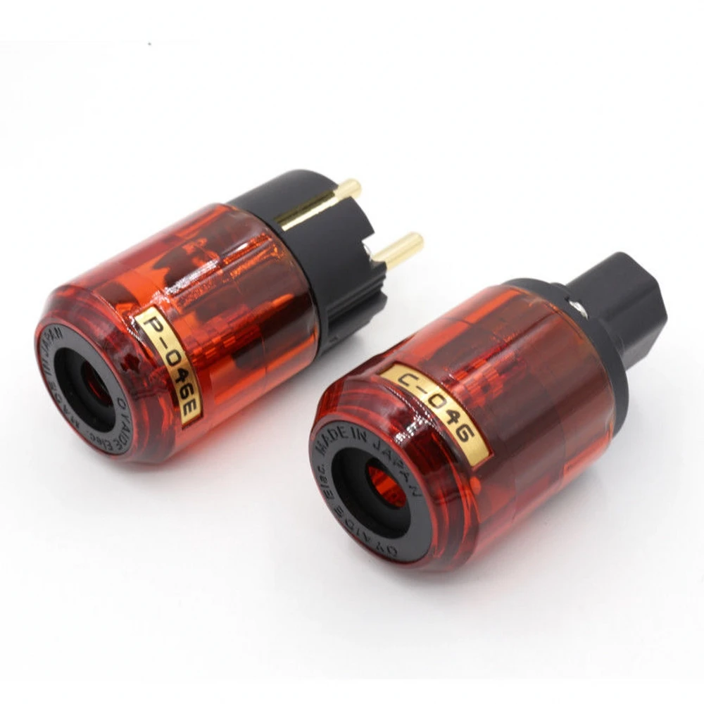 Oyaide P 046E 24K позолоченная штепсельная вилка европейского стандарта Schuko + C IEC MATIHUR Hi