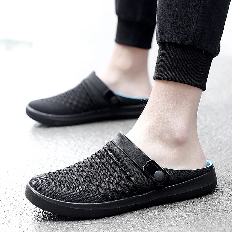 

Men Slippers Unisex Hollow Out Casual Beach Sandal Breathable Flip Flops Non-slide indestructible Male zapatos hombre footwear