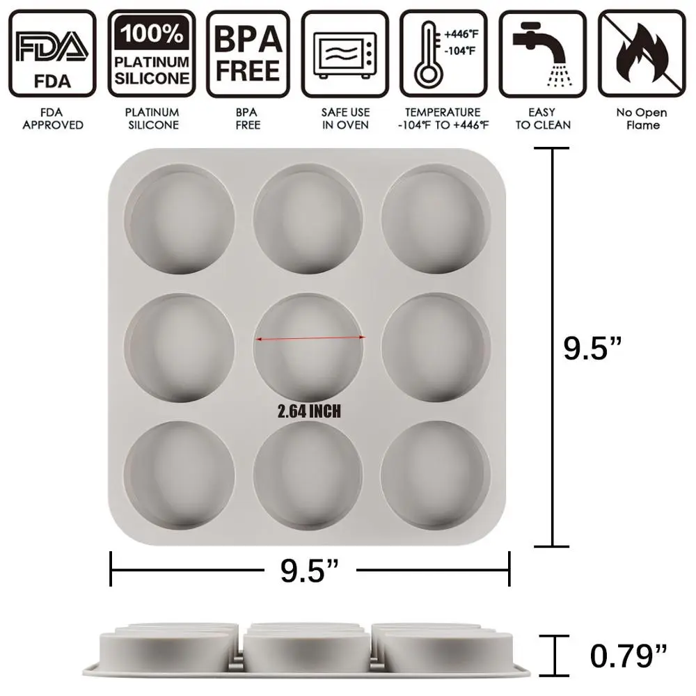 9 полости 3D Силиконовые Мыло Форма для выпечки, круглая для мыла ювелирных изделий DIY ручной формы пресс-формы