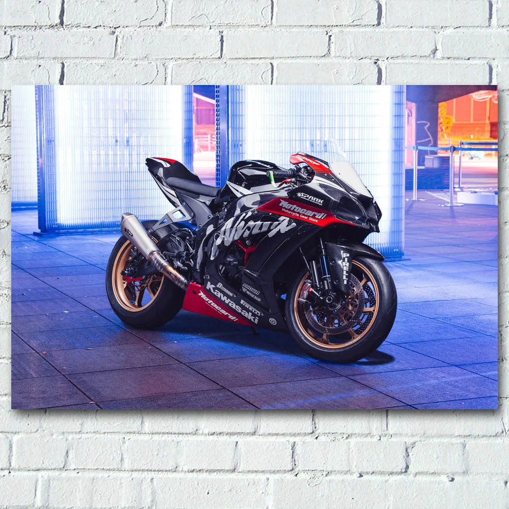 Плакаты на холст с изображением мотоциклов Кавасаки ниндзя H2 гоночных видов