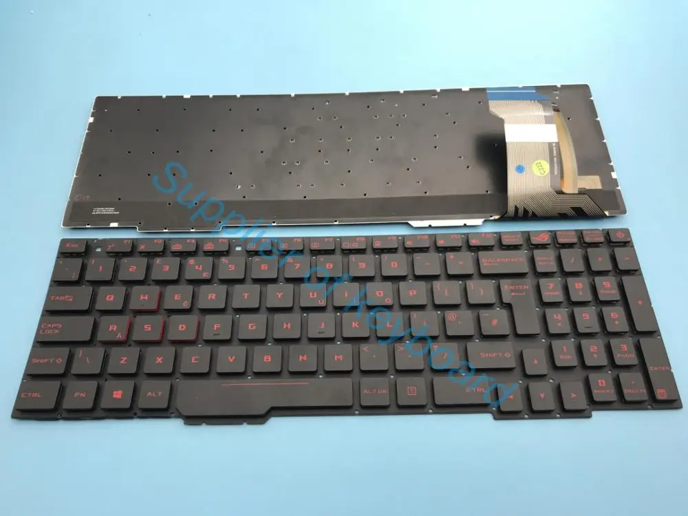 Великобритании(ГБ) Клавиатура для ноутбука ASUS GL753 GL753V GL753VE GL753VD3 Клавиатура для ноутбука с британской раскладкой красная освещенная контржурным светом