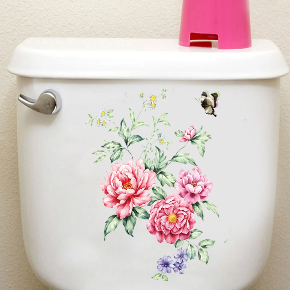 Colorful flower floral vine fridge wall sticker bathroom toilet refrigerator cupboard decor pvc wall decals diy art gift