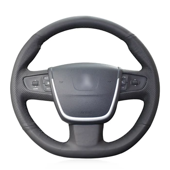 

Hand-stitched Black Artificial Leather Antu-slip Soft Comfortable Car Steering Wheel Cover for Peugeot 508 2011-2018 508 SW 2011