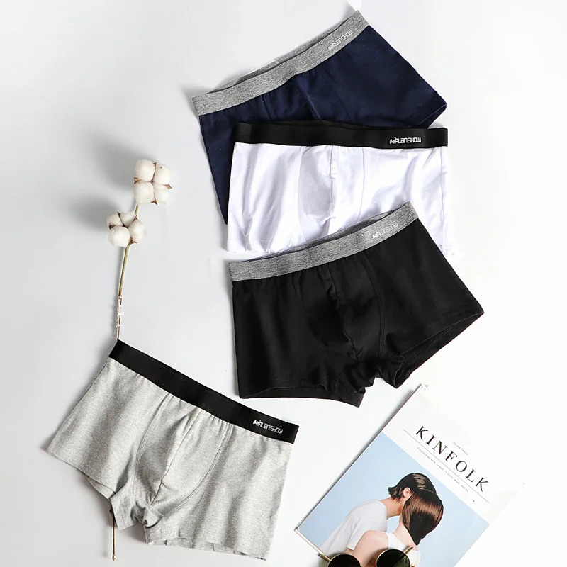 

Cotton Men Boxershorts Mens Underwear Comfortable Sexy Boxer Shorts Soft Homme Underwears 2019 4Pcs