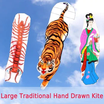 

free shipping high quality large traditional hand drawn kite fly cobra kite wheel eagle for adults decorative kids dragon