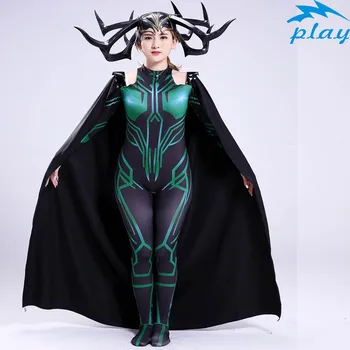 

Goddess Of Death HelaThor 3 Ragnarok Cosplay Costume Adult Halloween Party Costume for Women Girl Outfit