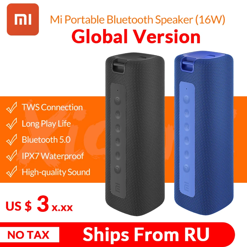 Новинка 2020 портативная bluetooth Колонка Xiaomi Mi 16 Вт TWS стерео колонки с супер басами