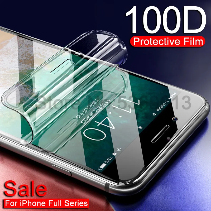 100D Hydrogel Film For iPhone 7 8 Plus 6 6s Plus Screen Protector iPhone X XS XR XS Max 11 Pro Max Soft Protective Film Case