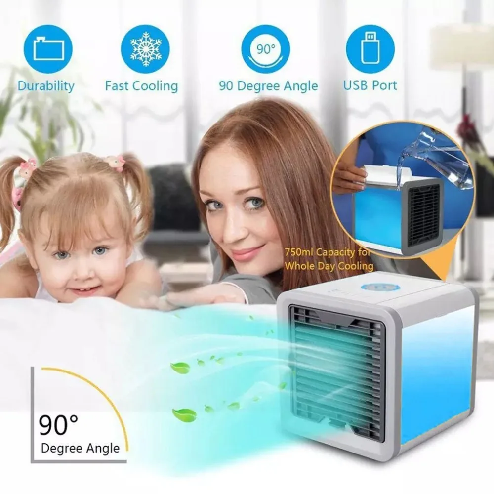 

Portable Mini Air Cooler Arctic Air Conditioner with Soothing 7 colors LED Light Humidifier for Home Office Drop Shipping