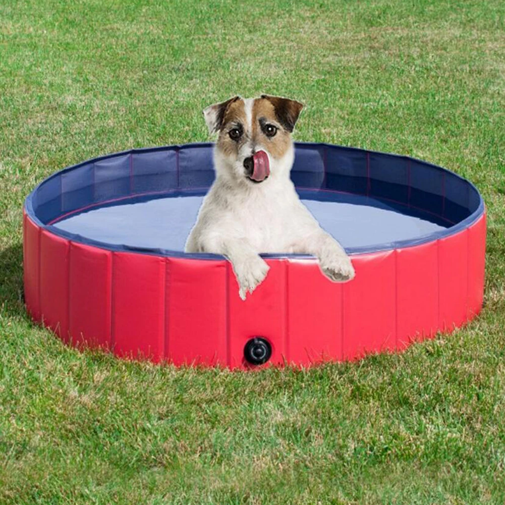 Piscina para mascotas plegable y portátil, de PVC para perro de baño de mascotas, para exteriores, para perros, gatos y niños