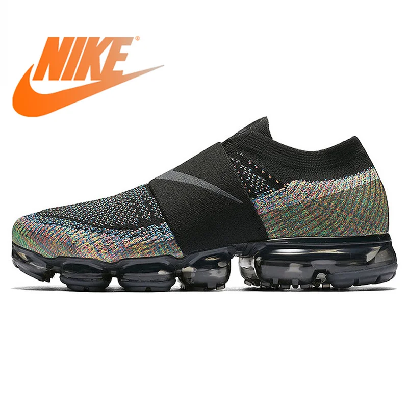 Дешево Оригинальные подлинные мужские кроссовки для бега от Nike Air VaporMax Moc Радужная подушечка спортивные кроссовки для улицы дышащие прочные AH3397