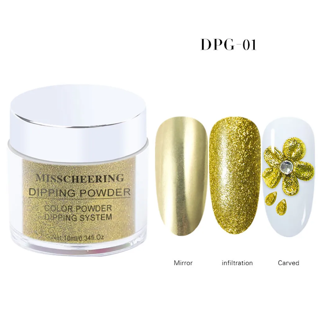 A Shimmer nail powder Art Polymer Acrylic nail powder Shiny Dipping Dust nail art decorations glitterInfiltration powder Manicure - Цвет: A