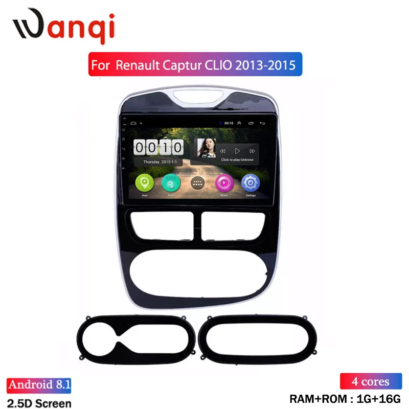 10,1 дюймов Android 8,1 автомобильный радиоприемник с навигацией GPS плеер для 2013- Renault Clio цифровой/аналоговый поддержка OBD2