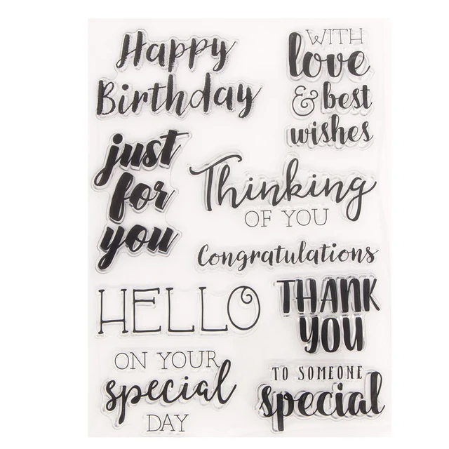 Happy Birthday Thank You Transparent Silicone Seal Clear Stamp For  Scrapbooking Diy Card Craft Decoration Soft Stamp - Stamps - AliExpress