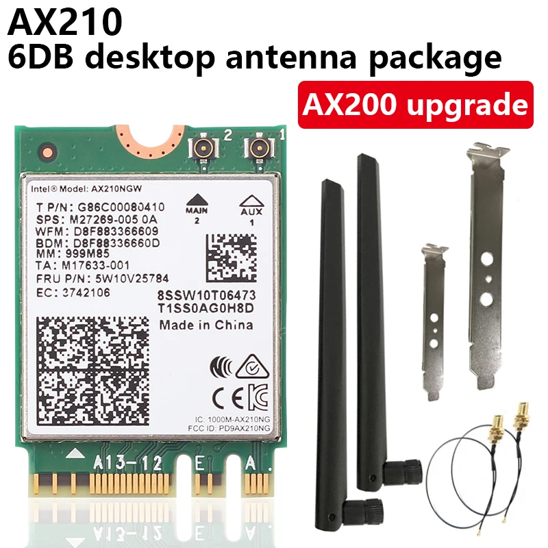 network adapter Trị Ban Nhạc Intel AX210NGW 802.11AX AX200 Nâng Cấp Laptop Card Mạng Không Dây WiFi 6E 5374Mbps Hỗ Trợ 6G Bluetooth 5.2 network card Network Cards