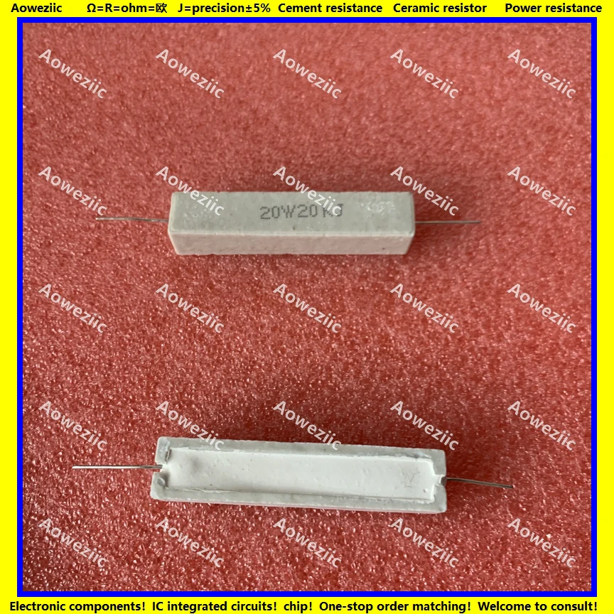 

10Pcs RX27 Horizontal cement resistor 20W 20K ohm 20KR 20W20K 20W20KJ 20000 ohm Ceramic Resistance precision 5% Power resistance