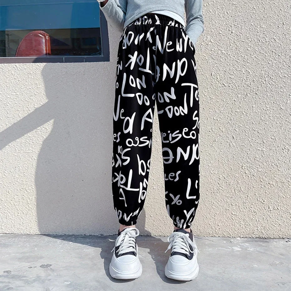 Pants For Girls Casual Style Girl Anti-Mosquito Pants Kids Fashion Letters Ankle Trousers girls pants kids pants girls trousers 5 7 9 10 11 13 14Years Teenage Clothes