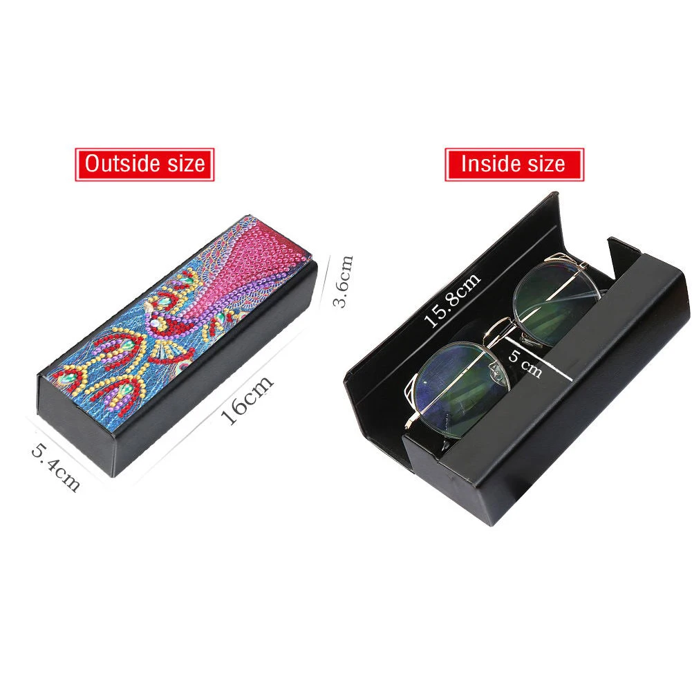 DIY Diamond Painting Glasses Storage Box PU Leather Sunglasses Storage Case Special Shaped Diamond Craft Christmas Gifts diamond painting,diamond painting accessories,diamond painting sealer,diamond painting stickers,diamond painting accessory box