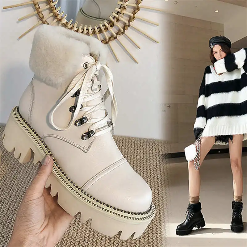 Odetina; Новинка; теплые женские зимние ботинки Tiffany с круглым носком; женские кожаные ботильоны на платформе со шнуровкой на высоком квадратном каблуке